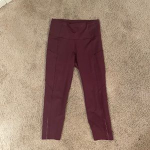 Cropped Red Lululemon Leggings